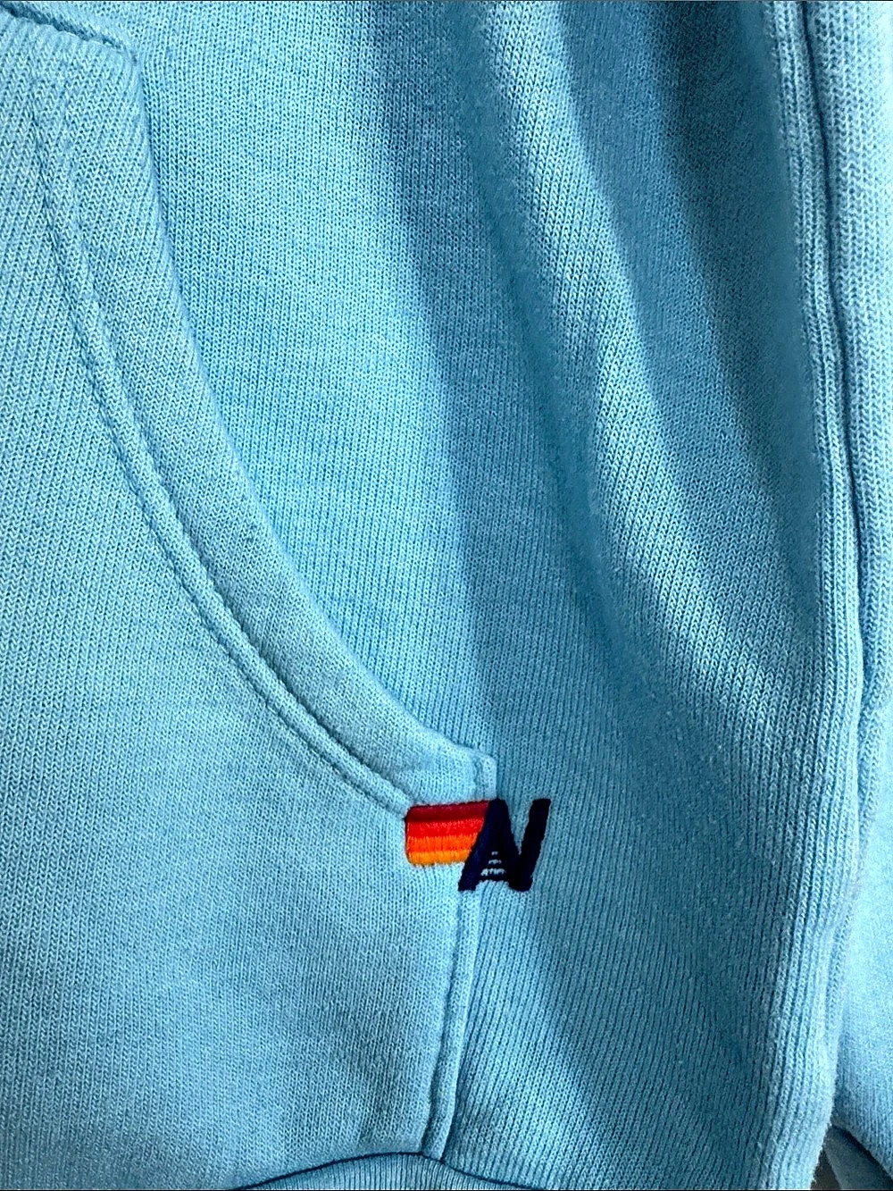 Aviator Nation Kid's 5-Stripe Zip Hoodie Blue Baby 14 - Picture 5 of 9